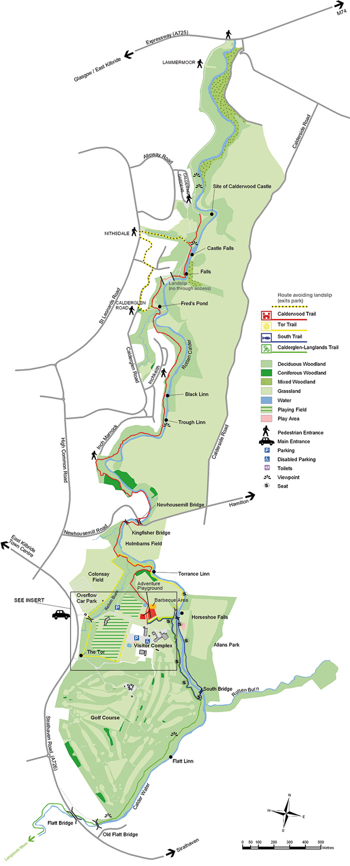 Calderglen Trail map