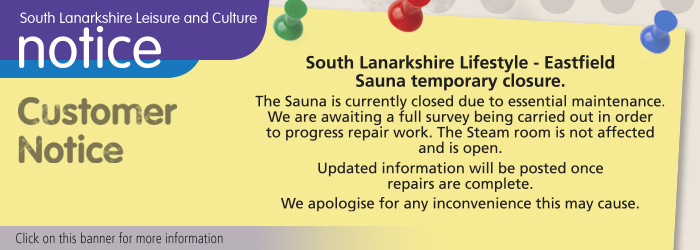 Eastfield Lifestyle sauna closed for essential maintenance Slider image