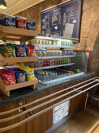 Drinks chiller in Mezzanine cafe, Low Parks Museum