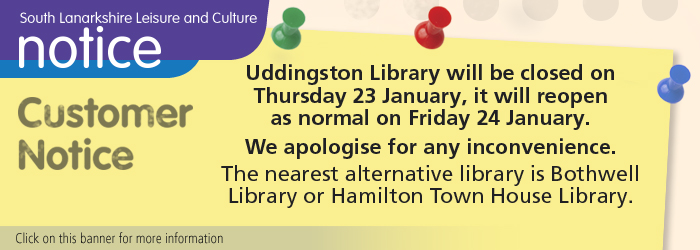 Uddingston Library closed 23 January