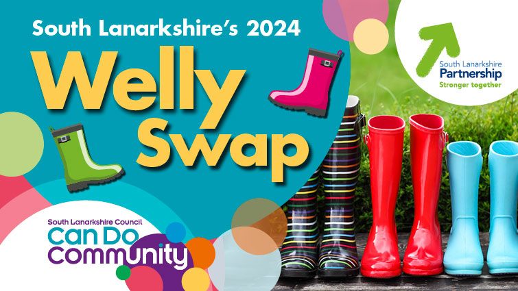 This is a graphic to promote the Welly Swap initiative