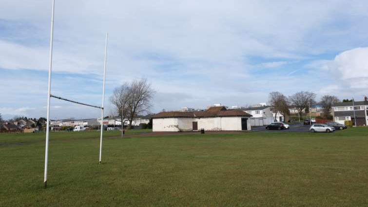 This is a general image of Dunedin pitches and pavilion in East Kilbride