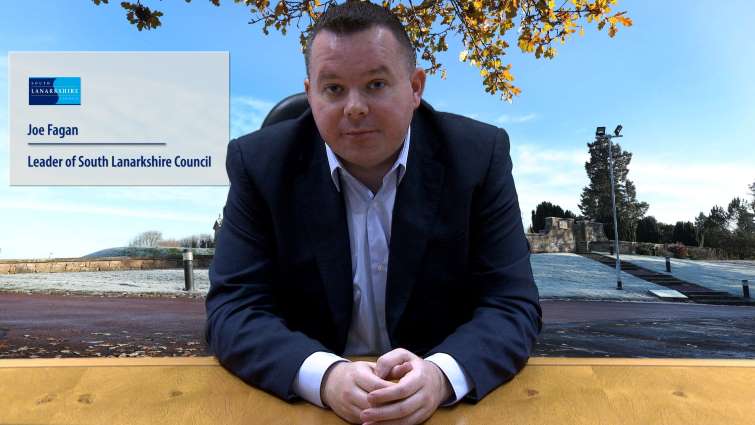 This image is of Council Leader Joe Fagan as he delivers his New Year message