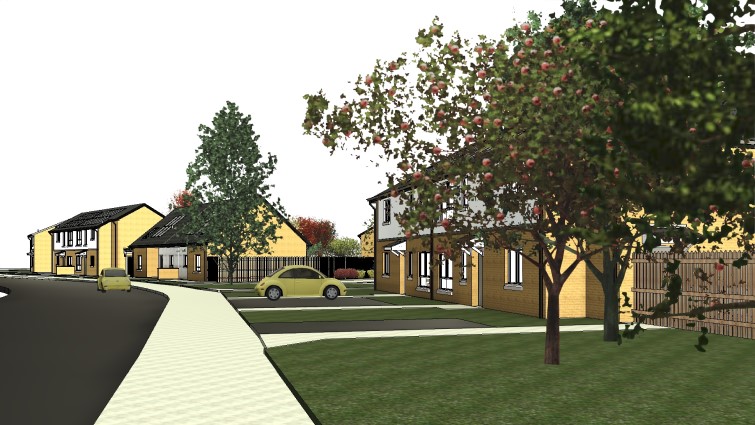 Artist's impression of new council houses at Raploch Street, Larkhall.