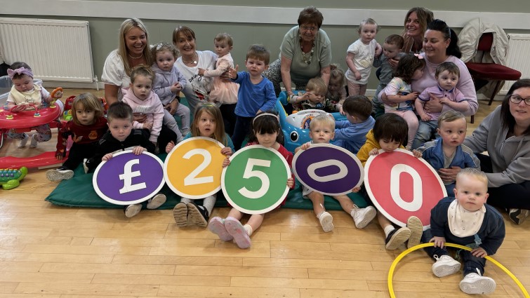 Tiny Tots group who were awarded £2500 PB funding