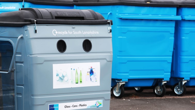 A photo showing the new bins.