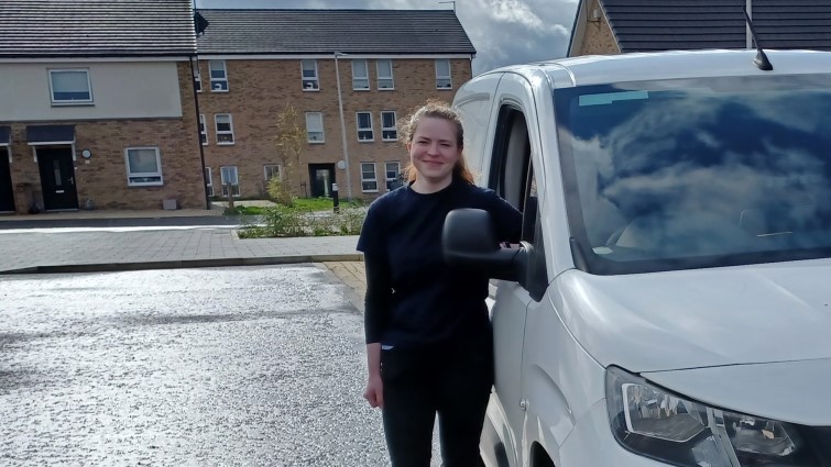 TEC assistant Caty Cameron with her van.