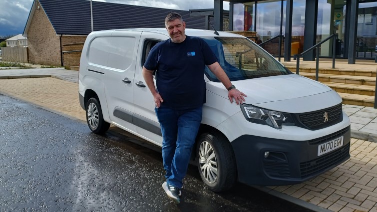 Technology Assistant Paul McVey with his council van.