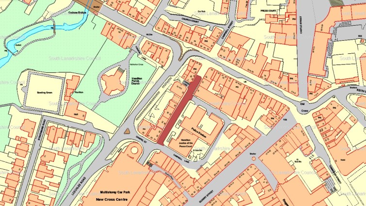 Map showing location of roadworks in Campbell Street, Hamilton, in June 2024